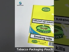 Saco de embalagem de folhas de fumo Bolso de tabaco rolante com fecho e autocolante