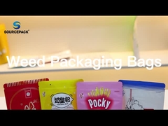 Saco de embalagem de ervas daninhas resistente a crianças fechador personalizado Stand up pouch with tear notch